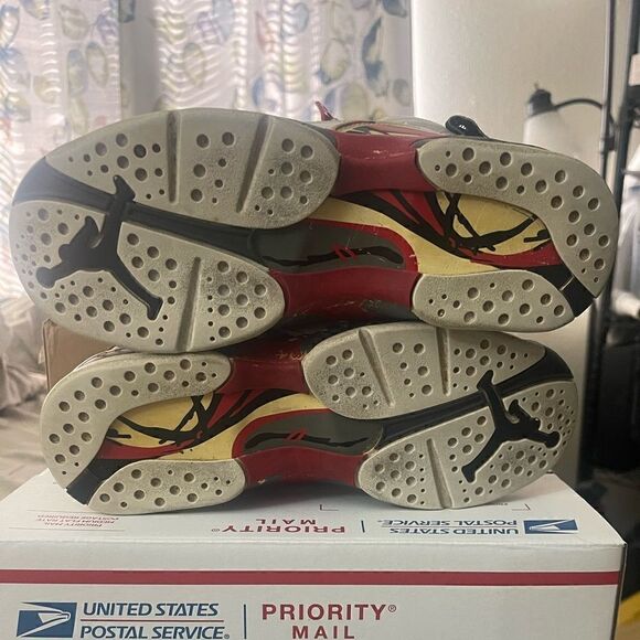 305368-101 Air Jordan 8 VIII Retro 2002 Bugs Bunny 5Y Womens 6.5 or 7 White Red - Picture 12 of 16